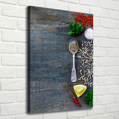 Verticale canvasfoto Specerijen en kruiden