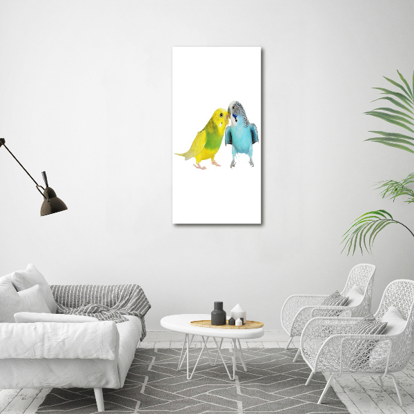 Verticaal canvasschilderij Parkieten