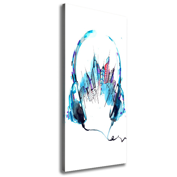 Verticaal canvasschilderij Muziek van de stad