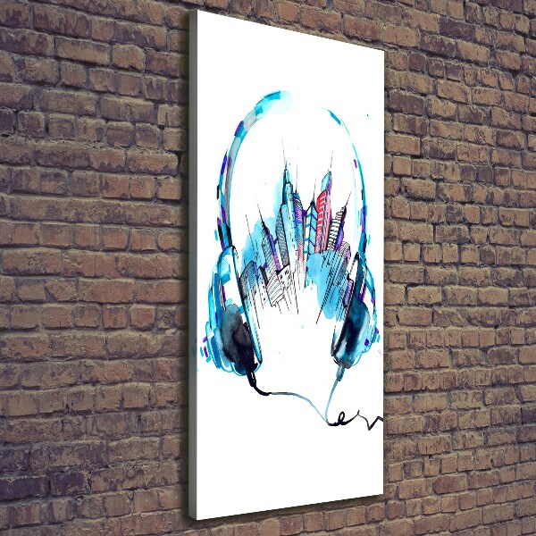 Verticaal canvasschilderij Muziek van de stad
