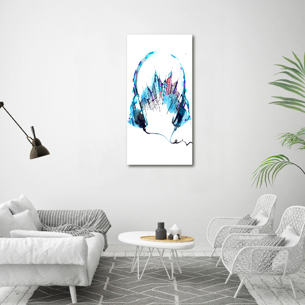 Verticaal canvasschilderij Muziek van de stad