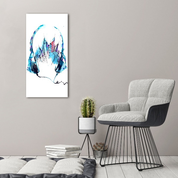 Verticaal canvasschilderij Muziek van de stad