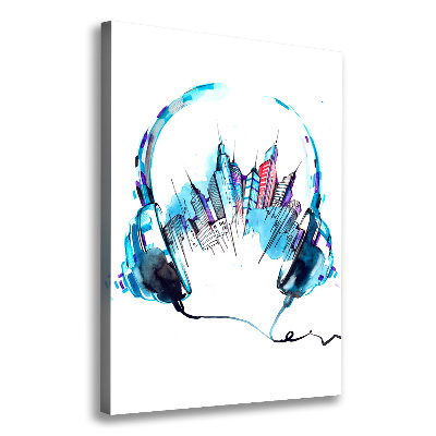 Verticaal canvasschilderij Muziek van de stad