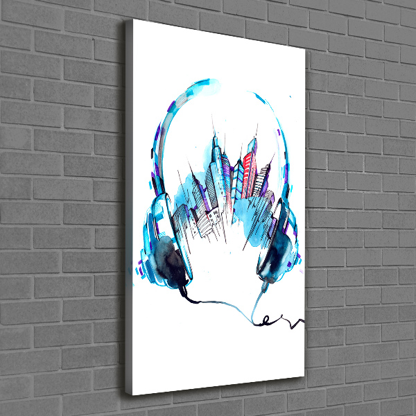 Verticaal canvasschilderij Muziek van de stad