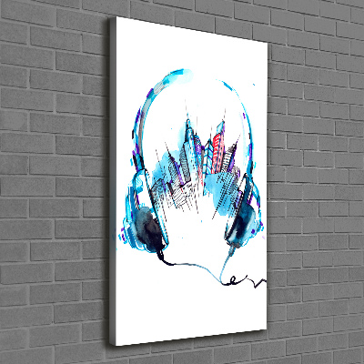 Verticaal canvasschilderij Muziek van de stad