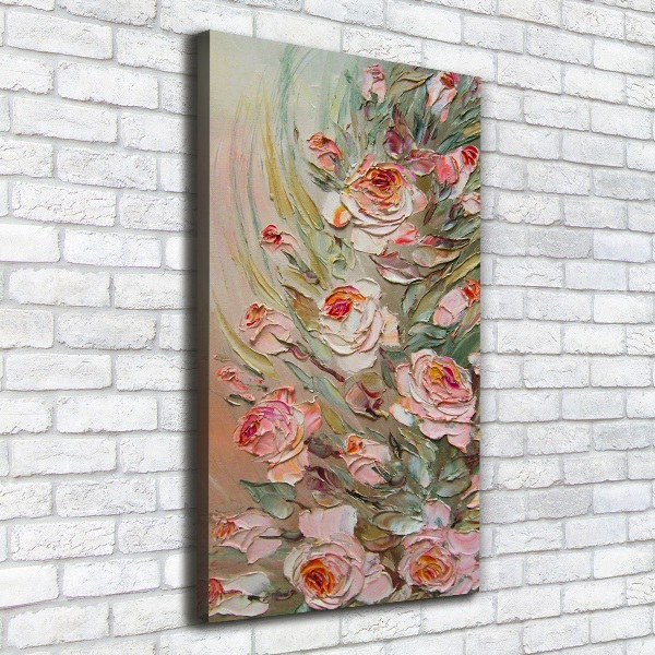 Verticaal schilderij op canvas Rozen