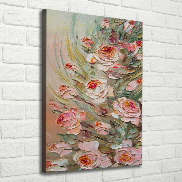 Verticaal schilderij op canvas Rozen
