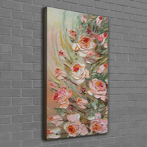 Verticaal schilderij op canvas Rozen