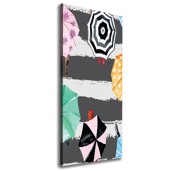Verticaal schilderij op canvas Kleurrijke paraplu's