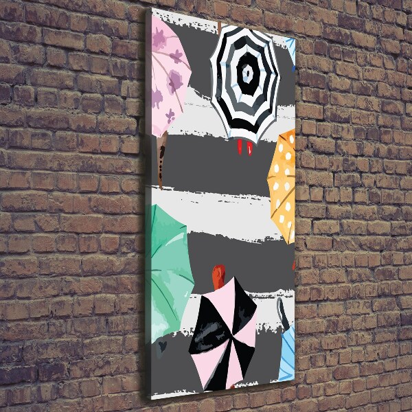 Verticaal schilderij op canvas Kleurrijke paraplu's