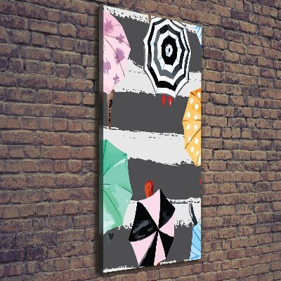 Verticaal schilderij op canvas Kleurrijke paraplu's