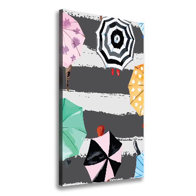 Verticaal schilderij op canvas Kleurrijke paraplu's