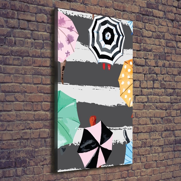 Verticaal schilderij op canvas Kleurrijke paraplu's
