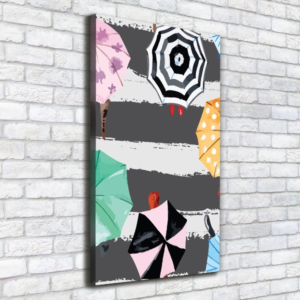 Verticaal schilderij op canvas Kleurrijke paraplu's