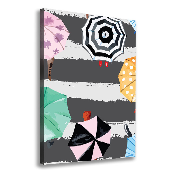 Verticaal schilderij op canvas Kleurrijke paraplu's