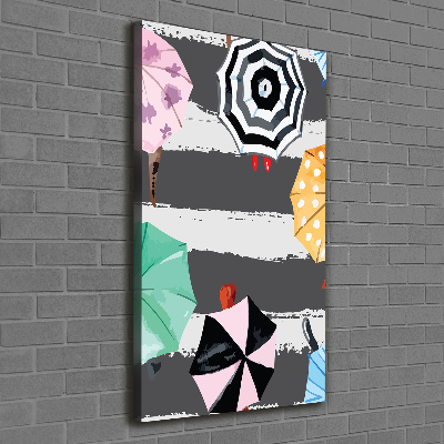 Verticaal schilderij op canvas Kleurrijke paraplu's