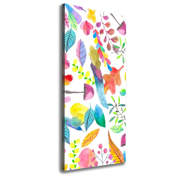 Verticale foto op canvas Bladeren en paddenstoelen