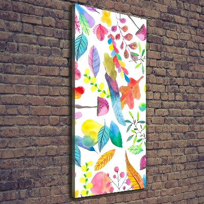 Verticale foto op canvas Bladeren en paddenstoelen