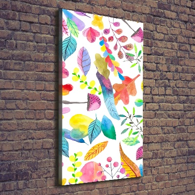 Verticale foto op canvas Bladeren en paddenstoelen