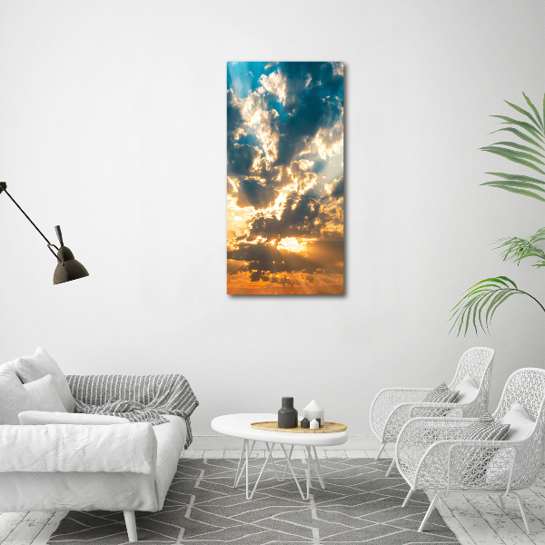 Verticaal schilderij op canvas Wolken aan de hemel