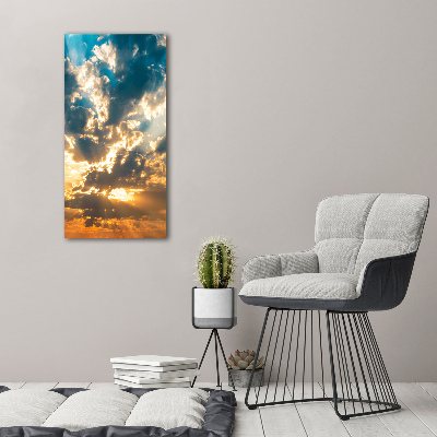 Verticaal schilderij op canvas Wolken aan de hemel