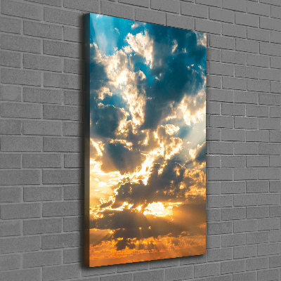 Verticaal schilderij op canvas Wolken aan de hemel