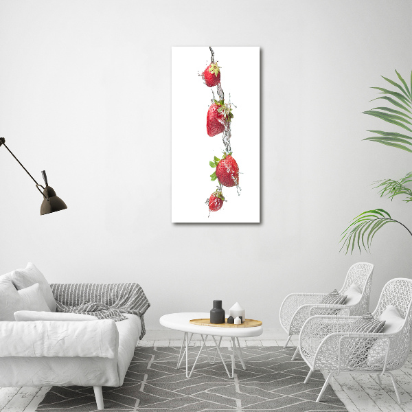 Verticale foto op canvas Aardbeien