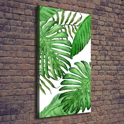 Verticaal canvasschilderij Tropische bladeren