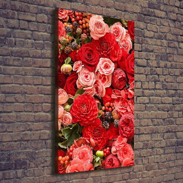 Verticale foto op canvas Een boeket bloemen