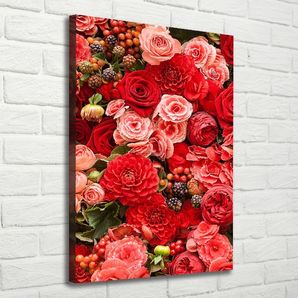 Verticale foto op canvas Een boeket bloemen