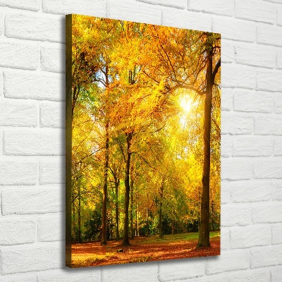 Verticale foto op canvas Bos in de herfst