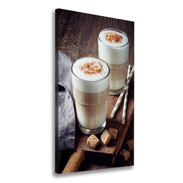 Verticale canvasfoto Latte koffie