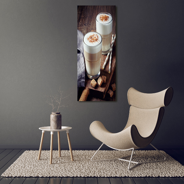 Verticale canvasfoto Latte koffie