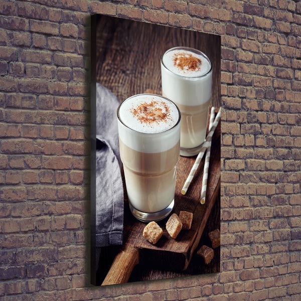 Verticale canvasfoto Latte koffie