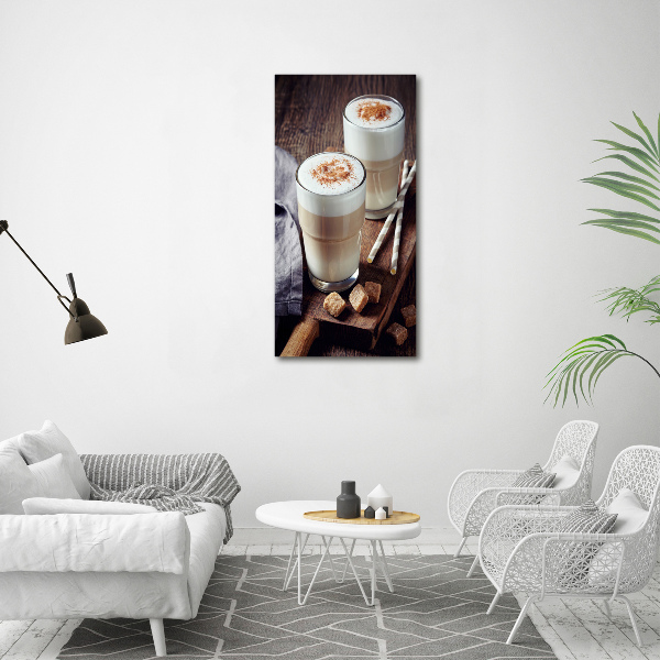 Verticale canvasfoto Latte koffie