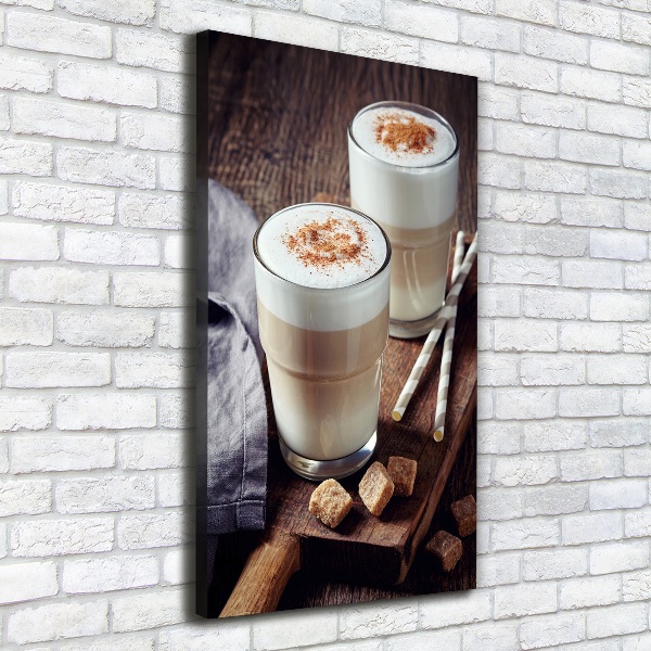 Verticale canvasfoto Latte koffie