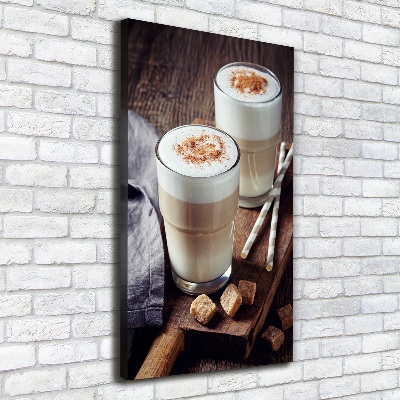 Verticale canvasfoto Latte koffie