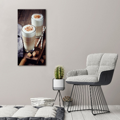 Verticale canvasfoto Latte koffie
