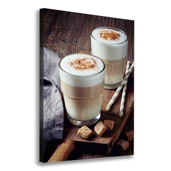 Verticale canvasfoto Latte koffie