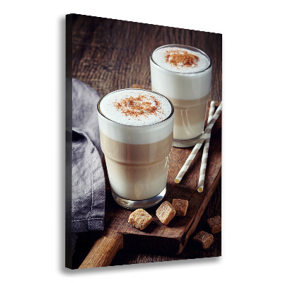 Verticale canvasfoto Latte koffie