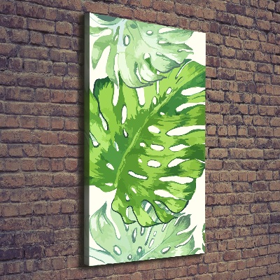 Verticaal canvasschilderij Tropische bladeren
