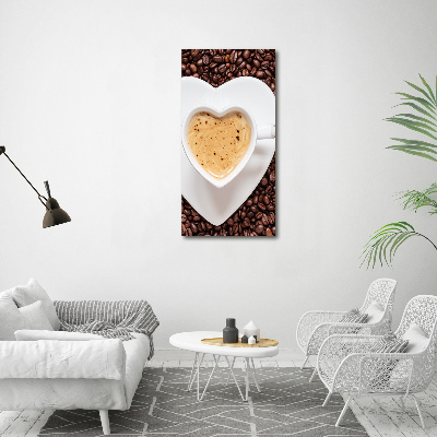 Verticaal schilderij op canvas Een kopje koffie