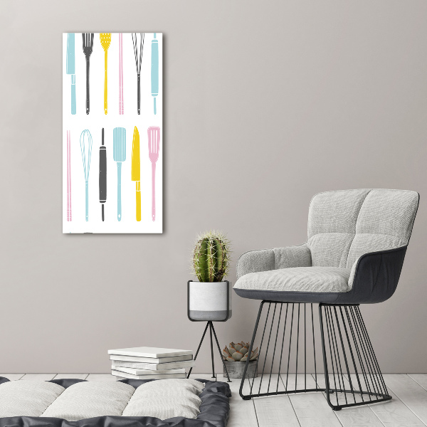 Verticaal canvasschilderij Keukengerei