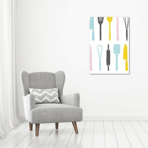 Verticaal canvasschilderij Keukengerei