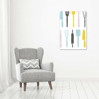 Verticaal canvasschilderij Keukengerei