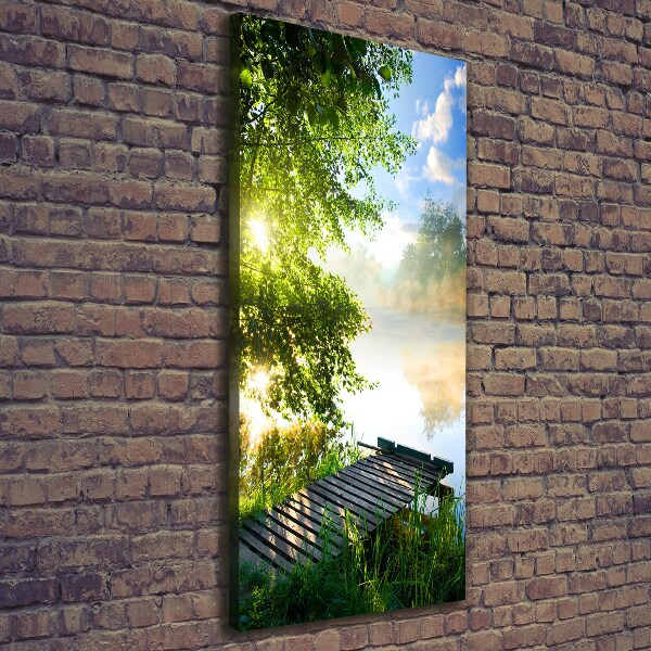 Verticaal canvasschilderij Houten steiger