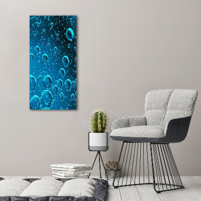 Verticale foto op canvas Bellen onder water