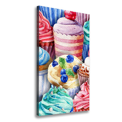 Verticale foto op canvas Kleurrijke cupcakes