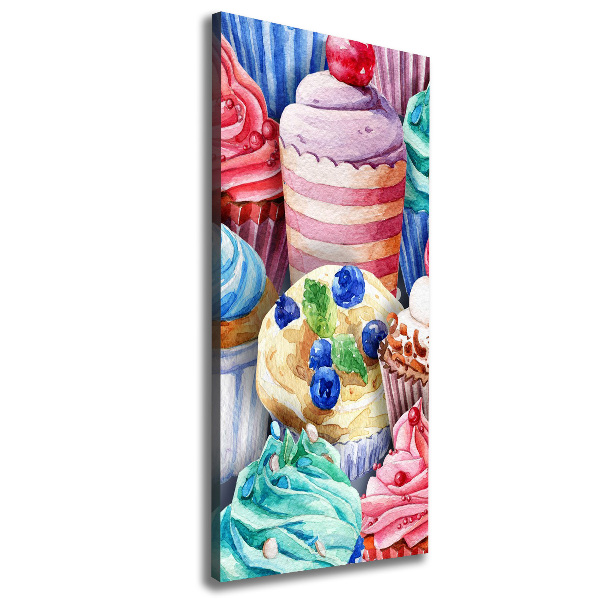 Verticale foto op canvas Kleurrijke cupcakes