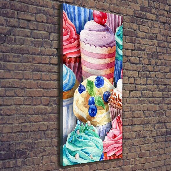 Verticale foto op canvas Kleurrijke cupcakes
